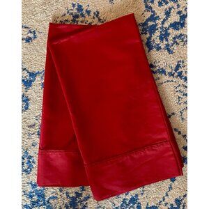 PAIR Pillowcases KING Size Fairfield Square Brookline Red Cotton Polyester 21x38